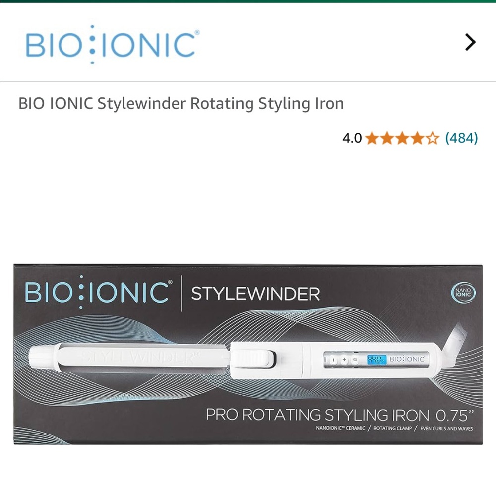 NIB BioIonic StyleWinder Rotating Styling Iron~ 0.75 inch